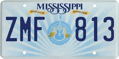 MS license plate ZMF813