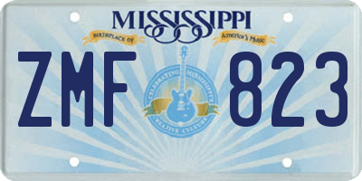 MS license plate ZMF823