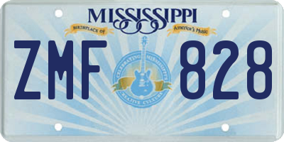 MS license plate ZMF828