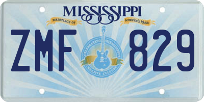MS license plate ZMF829