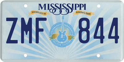 MS license plate ZMF844