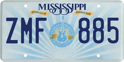 MS license plate ZMF885