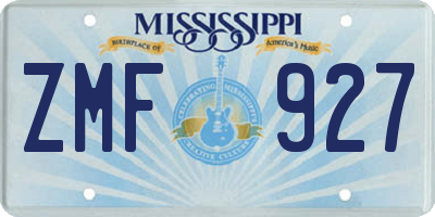 MS license plate ZMF927