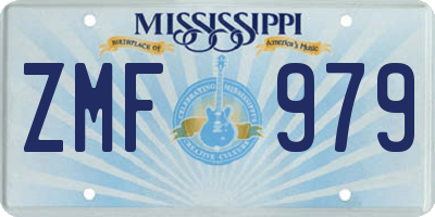 MS license plate ZMF979
