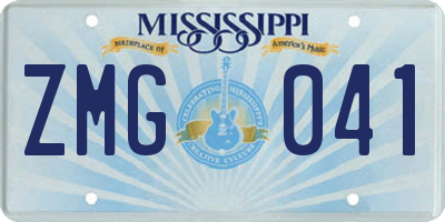 MS license plate ZMG041
