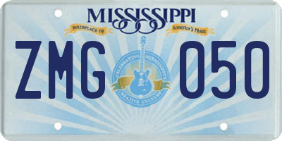 MS license plate ZMG050