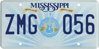 MS license plate ZMG056