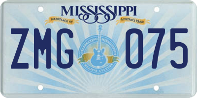 MS license plate ZMG075