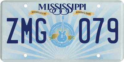 MS license plate ZMG079