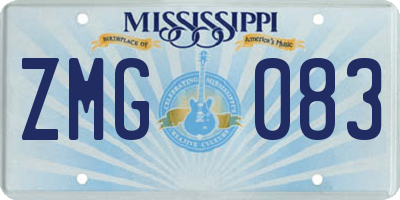 MS license plate ZMG083