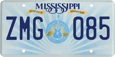 MS license plate ZMG085