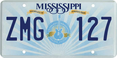MS license plate ZMG127
