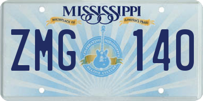 MS license plate ZMG140