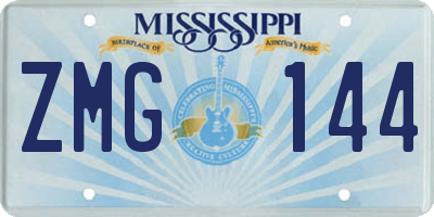 MS license plate ZMG144