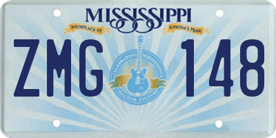 MS license plate ZMG148