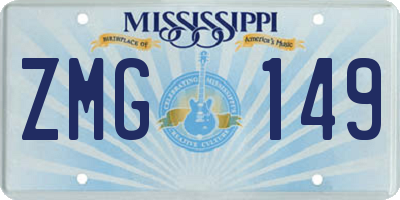 MS license plate ZMG149