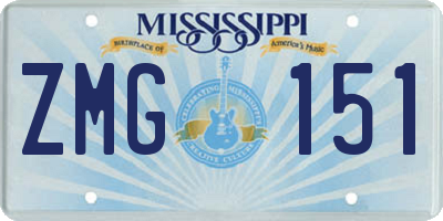 MS license plate ZMG151