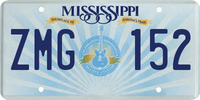 MS license plate ZMG152