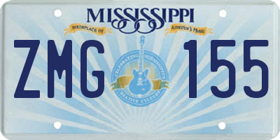 MS license plate ZMG155