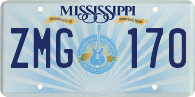MS license plate ZMG170