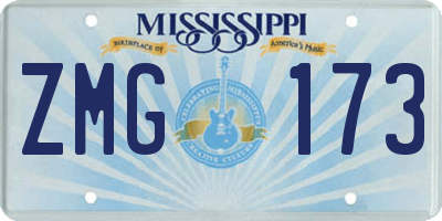 MS license plate ZMG173