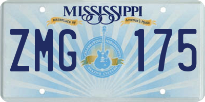 MS license plate ZMG175