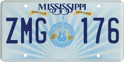 MS license plate ZMG176