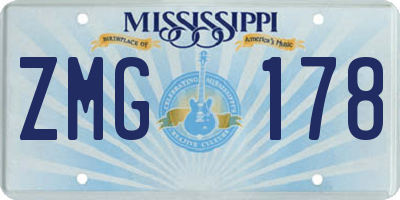 MS license plate ZMG178