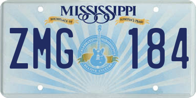 MS license plate ZMG184
