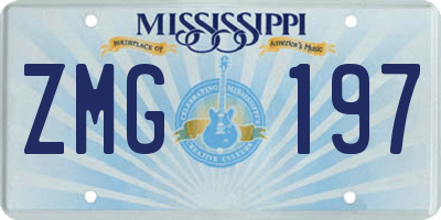 MS license plate ZMG197