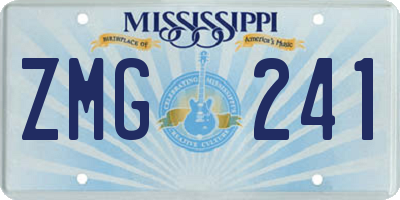 MS license plate ZMG241