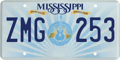 MS license plate ZMG253