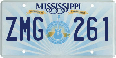MS license plate ZMG261