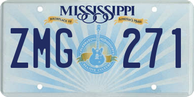 MS license plate ZMG271