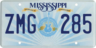 MS license plate ZMG285