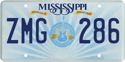 MS license plate ZMG286