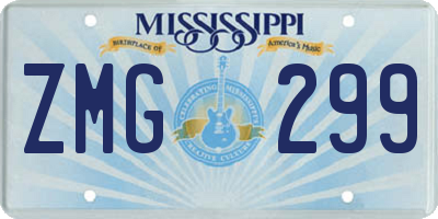 MS license plate ZMG299