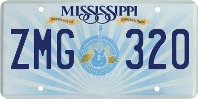 MS license plate ZMG320