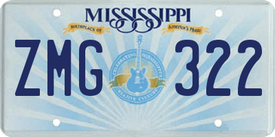 MS license plate ZMG322