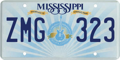 MS license plate ZMG323