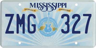 MS license plate ZMG327