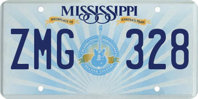MS license plate ZMG328