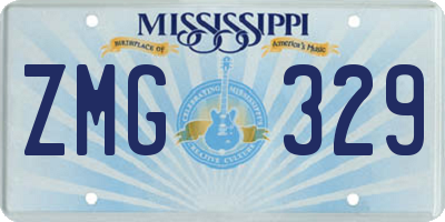 MS license plate ZMG329
