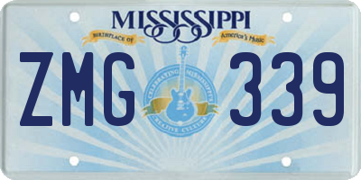 MS license plate ZMG339
