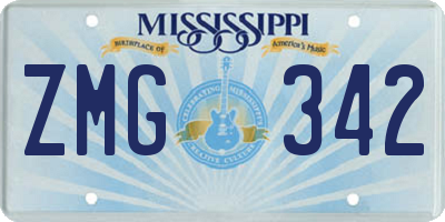 MS license plate ZMG342