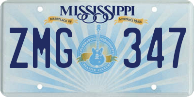 MS license plate ZMG347