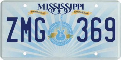 MS license plate ZMG369