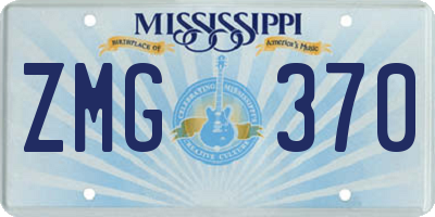 MS license plate ZMG370