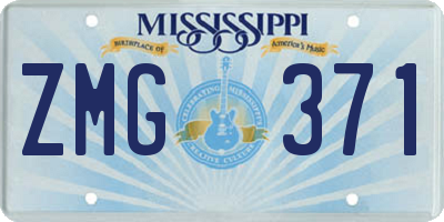 MS license plate ZMG371