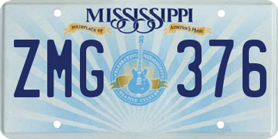 MS license plate ZMG376